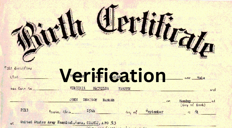Birth Certificate verification